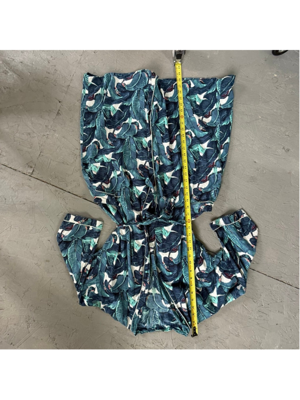 100% Cotton Tropical Banana Leaf Print Robe M/L - Picture 6 of 7